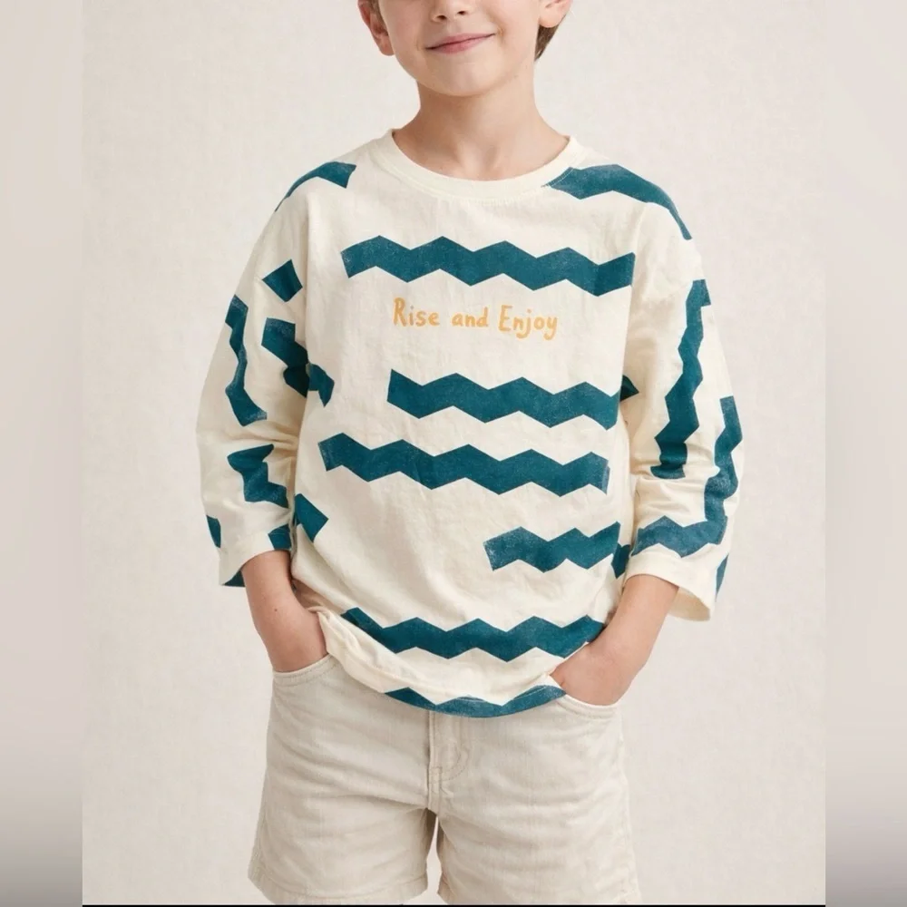 Zara Graphic tee Rise and Enjoy